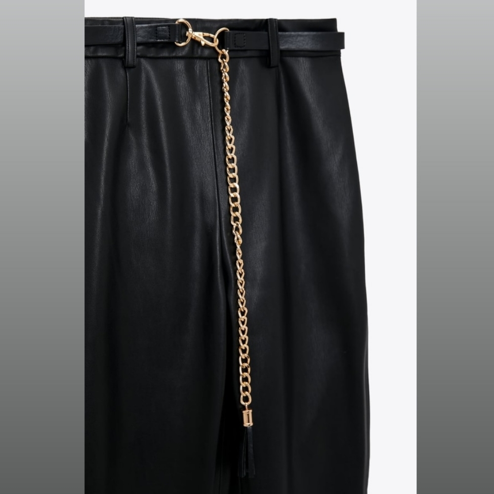 Zara faux leather belted leggings - Picture 5 of 5